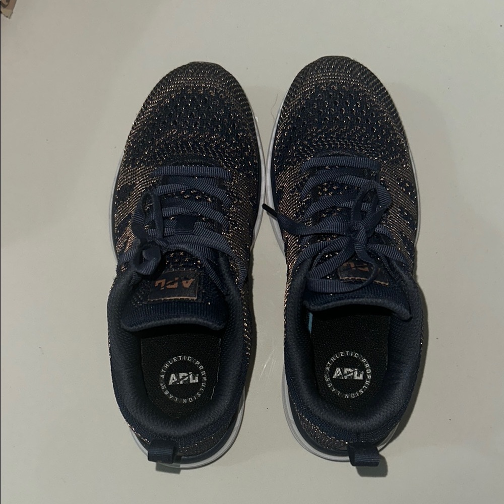 APL Blue and Gold Sneakers with Breathable Knit Upper